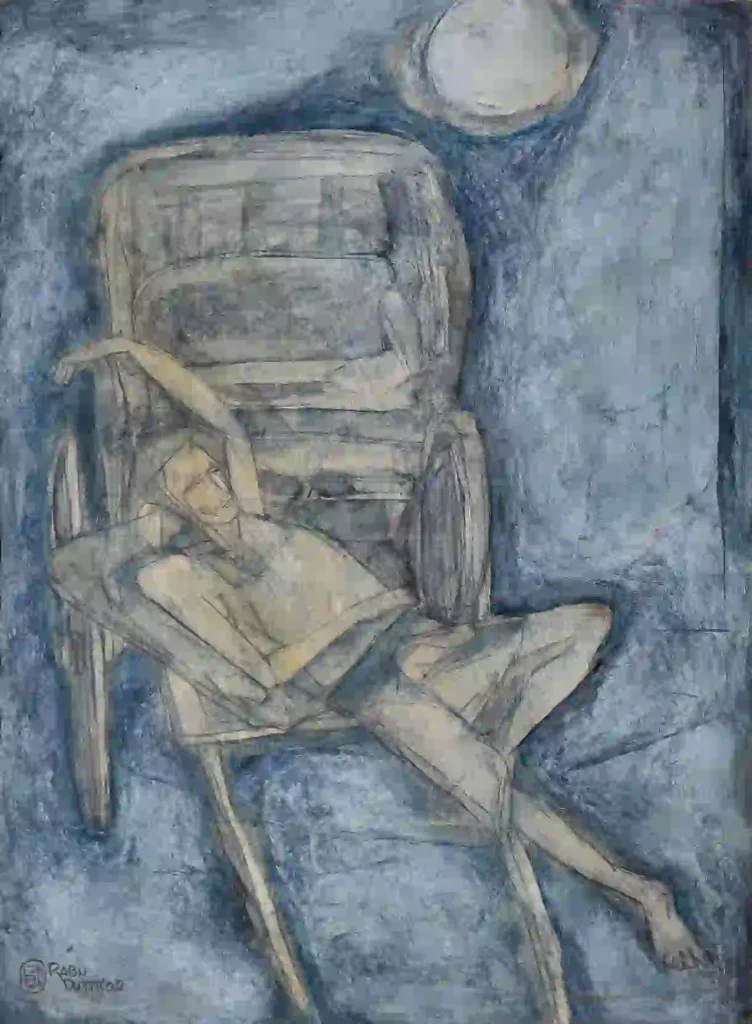 Rickshawpuller on a moon light