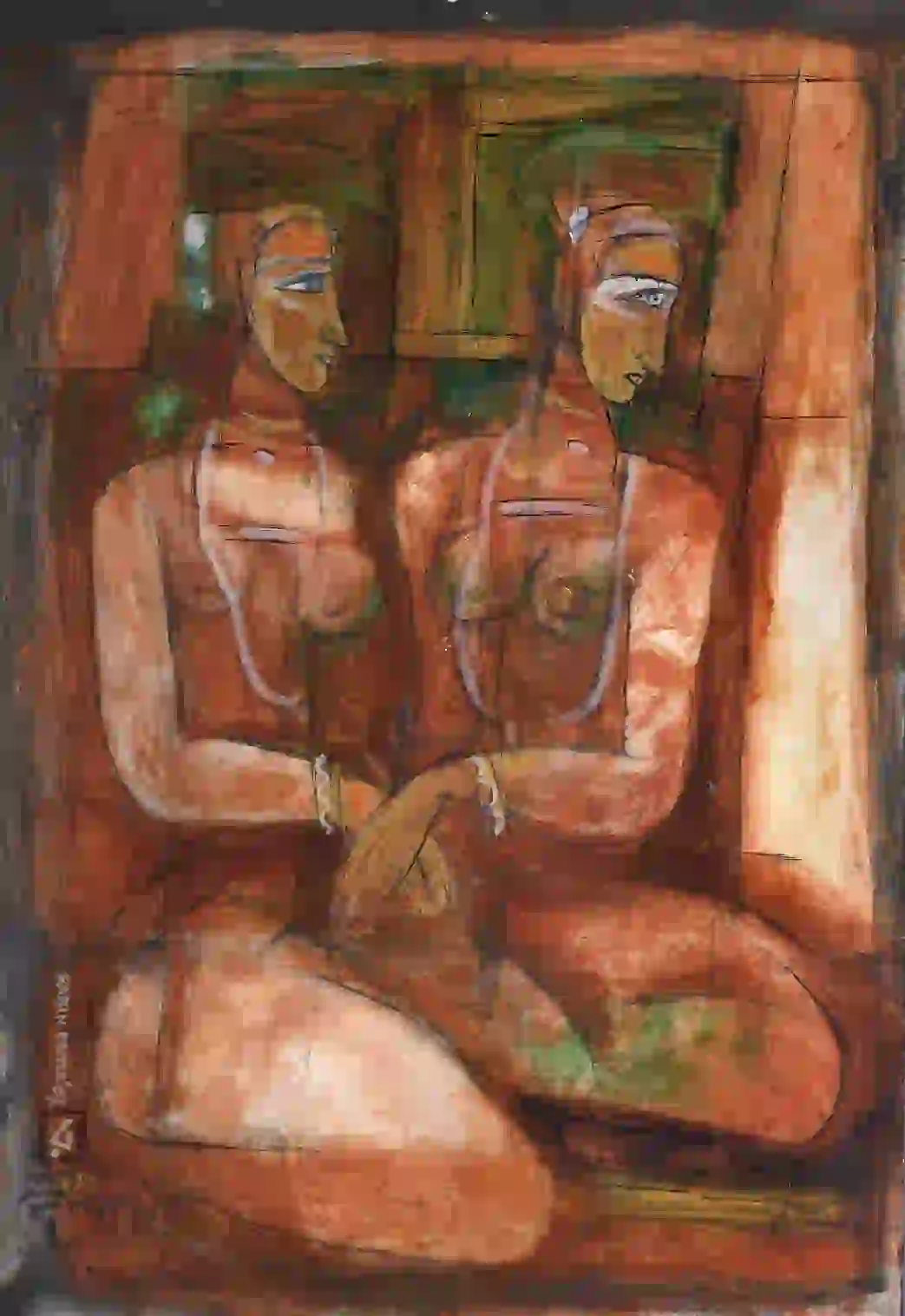 Artist Rabin Dutta oil painting